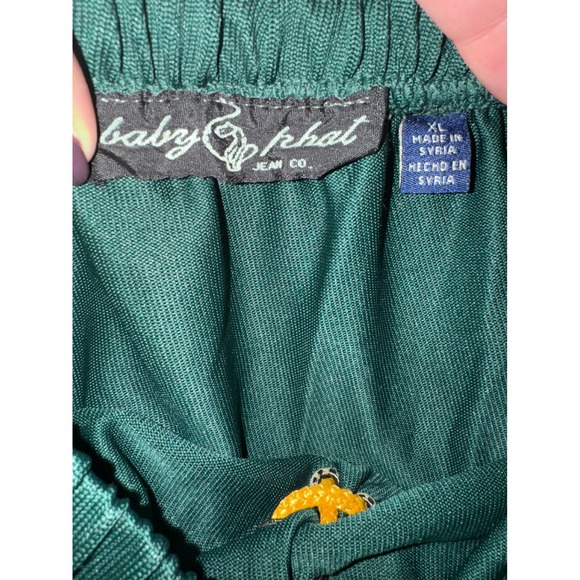 Baby Phat Girls Sporty Mesh Crop Top Skirt Set Green Yellow White XL - Picture 7 of 7